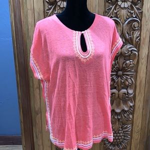 EUC J Jill small petite peach linen top